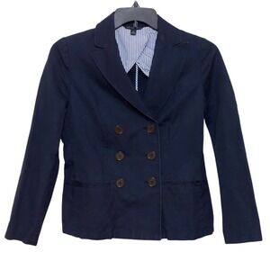 Brooks Brothers 346 Double Breasted Blazer‎ Size 2 Jacket Classic Fitted Navy